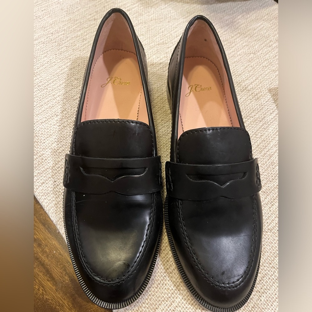 J Crew Spatzolatto Tab Loafer Size 7 NWT Black